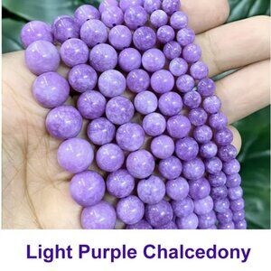 Natural Gemstone Beads - Light Purple Chalcedony